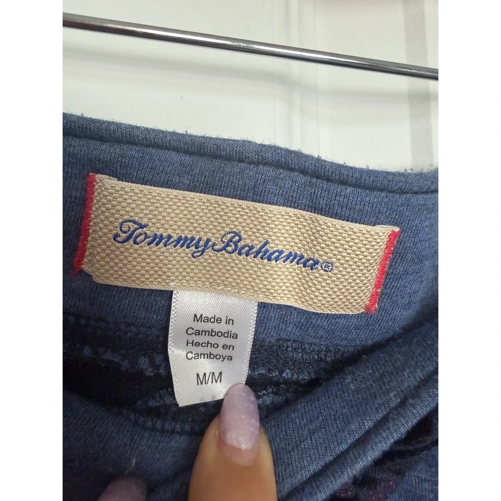 Tommy Bahama Lounge Pants Mens Medium Blue Knit Drawstring Sweatpants Casual